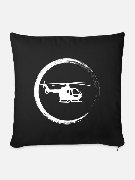 Helikopter - Sofakissenbezug 45 x 45 cm - Schwarz