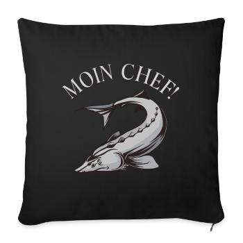 Esturgeon Moin Chef de l’élevage de parasites perturbateurs poissons parasites - Housse de coussin décorative 45 x 45 cm - noir - Devant