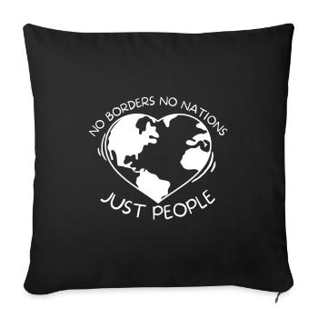 Pas de frontières, pas de nation, juste des gens - Housse de coussin décorative 45 x 45 cm - noir - Devant