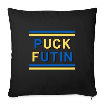 Puck futin stop guerre - Housse de coussin décorative 45 x 45 cm - noir - Devant