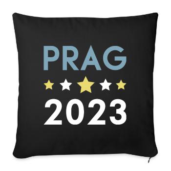 Prague 2023 Krona - Sofa pillowcase 17,3'' x 17,3'' (45 x 45 cm) - black - Front