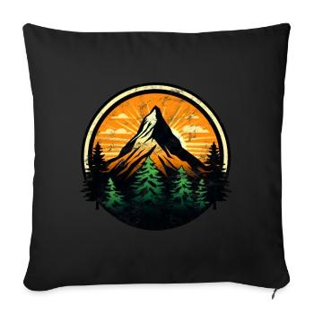 Mountain, mountain, climbing, hiking, mountaineering, bike - Sofa pillowcase 17,3'' x 17,3'' (45 x 45 cm) - black - Front
