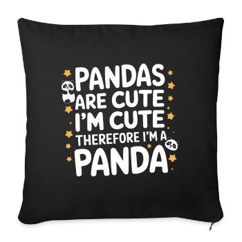 Pandabär Panda Tier Pandas - Sofakissenbezug 45 x 45 cm - Schwarz - Vorne