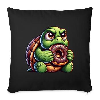Cute Turtle Donut Candy Cartoon - Sofa pillowcase 17,3'' x 17,3'' (45 x 45 cm) - black - Front