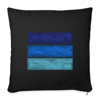 Blue rectangles - Sofa pillowcase 17,3'' x 17,3'' (45 x 45 cm) - black - Front