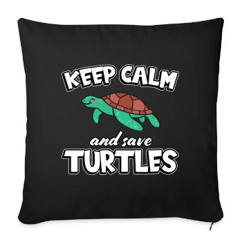 Save turtles cute turtle turtles - Sofa pillowcase 17,3'' x 17,3'' (45 x 45 cm) - black - Front