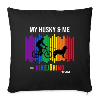 bikejöring husky zughund zughundesport hundesport - Sofa pillowcase 17,3'' x 17,3'' (45 x 45 cm) - black - Front