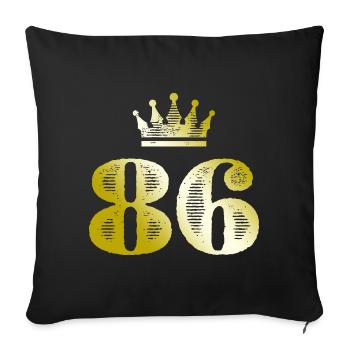 86 Number Crown Gold - Sofa pillowcase 17,3'' x 17,3'' (45 x 45 cm) - black - Front