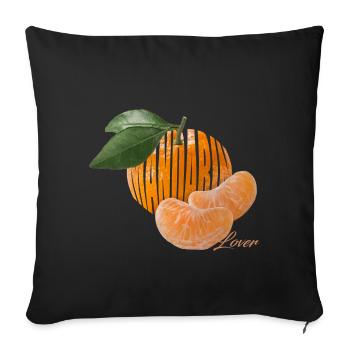 Mandarin Lover - Das Obst mit den süßen Kammern - Sofakissenbezug 45 x 45 cm - Schwarz - Vorne