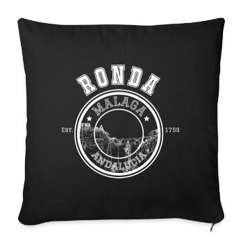 Ronda Malaga Andalousie Espagne España merch - Housse de coussin décorative 45 x 45 cm - noir - Devant
