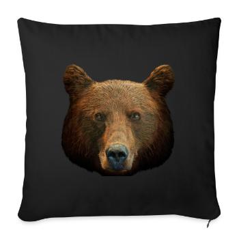 Brown Bear Head Bear Motif for Brown Bears Team or - Sofa pillowcase 17,3'' x 17,3'' (45 x 45 cm) - black - Front