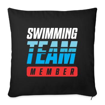 Swimming Team - Sofa pillowcase 17,3'' x 17,3'' (45 x 45 cm) - black - Front