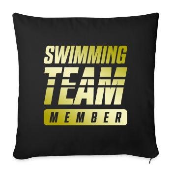 Équipe de natation - Housse de coussin décorative 45 x 45 cm - noir - Devant