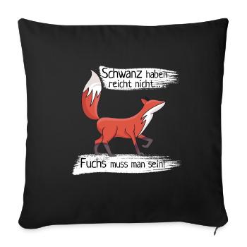 Schlau wie ein Fuchs - Sofakissenbezug 45 x 45 cm - Schwarz - Vorne