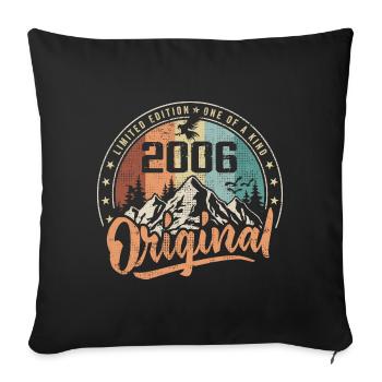 Original 2006 Rétro Cadeau Anniversaire Né En 2006 - Housse de coussin décorative 45 x 45 cm - noir - Devant