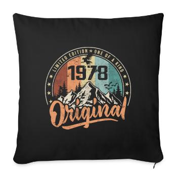Original 1978 Retro Birthday Gift Born in 1978 - Sofa pillowcase 17,3'' x 17,3'' (45 x 45 cm) - black - Front