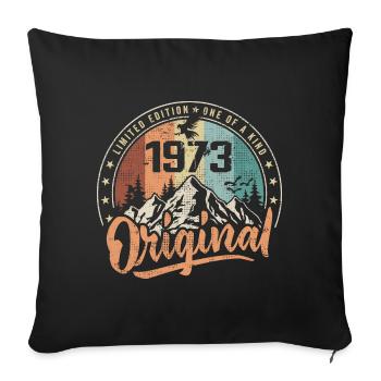 Original 1973 Retro Geburtstagsgeschenk Geboren 1973 - Sofakissenbezug 45 x 45 cm - Schwarz - Vorne