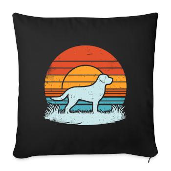 Labrador Retriever Vintage Sunset dark - Sofa pillowcase 17,3'' x 17,3'' (45 x 45 cm) - black - Front