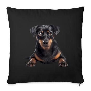 Austrian Pinscher - Sofa pillowcase 17,3'' x 17,3'' (45 x 45 cm) - black - Front