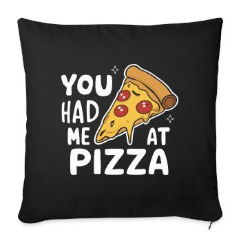 Pizza Italie Restauration rapide - Housse de coussin décorative 45 x 45 cm - noir - Devant