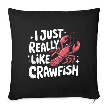 Homards, crabes, crevettes, fruits de mer - Housse de coussin décorative 45 x 45 cm - noir - Devant
