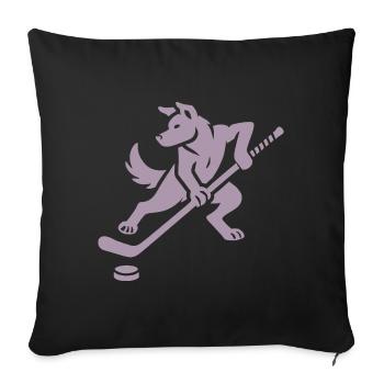 Husky Silhouette Hockey Minimalist Design - Sofa pillowcase 17,3'' x 17,3'' (45 x 45 cm) - black - Front