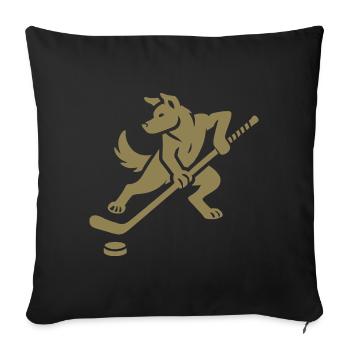Husky Silhouette Hockey Minimalist Design - Sofa pillowcase 17,3'' x 17,3'' (45 x 45 cm) - black - Front