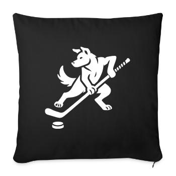 Husky Silhouette Hockey Minimalist Design - Sofa pillowcase 17,3'' x 17,3'' (45 x 45 cm) - black - Front