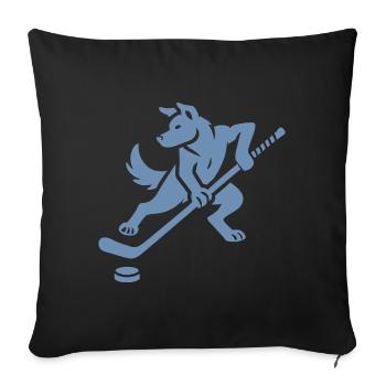 Husky Silhouette Hockey Minimalist Design - Sofa pillowcase 17,3'' x 17,3'' (45 x 45 cm) - black - Front