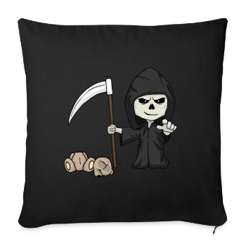 Petite faucheuse - Housse de coussin décorative 45 x 45 cm - noir - Devant