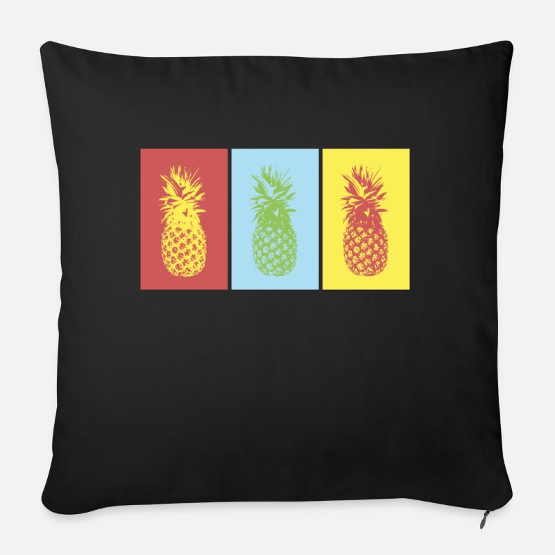 Ananas - Sofakissenbezug 45 x 45 cm - Schwarz