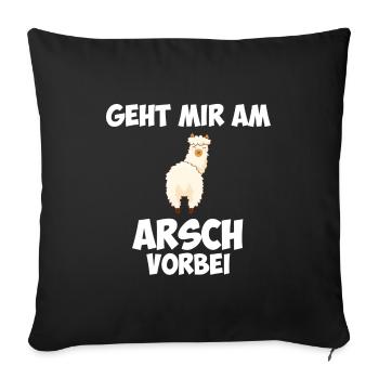 Alpaka Lama Spruch Geht Mir Am Arsch Vorbei - Sofakissenbezug 45 x 45 cm - Schwarz - Vorne