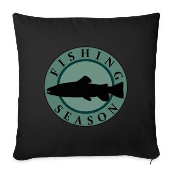 Fishing, Fishing Hook, Men, Funny, Fishing, Fish - Sofa pillowcase 17,3'' x 17,3'' (45 x 45 cm) - black - Front