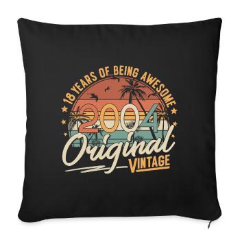 2004 Vintage Born Vintage 18 Birthday Retro - Sofa pillowcase 17,3'' x 17,3'' (45 x 45 cm) - black - Front