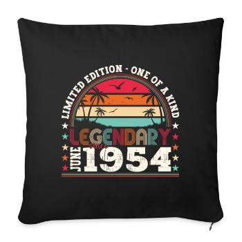Légende juin 1954 70e anniversaire cadeau homme - Housse de coussin décorative 45 x 45 cm - noir - Devant