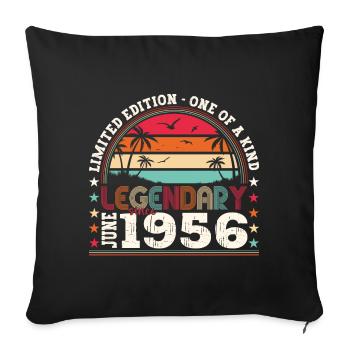 Légende Juin 1956 66ème Anniversaire Cadeau Hommes - Housse de coussin décorative 45 x 45 cm - noir - Devant