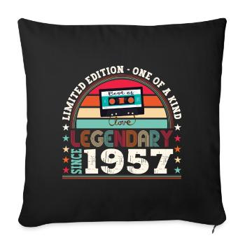 Legendary 1957 65th Birthday Gift Men - Fun - Sofa pillowcase 17,3'' x 17,3'' (45 x 45 cm) - black - Front