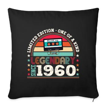 Légendaire 1960 62nd Birthday Gift Hommes - Fun - Housse de coussin décorative 45 x 45 cm - noir - Devant