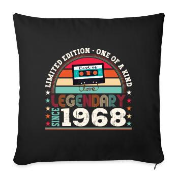 Légendaire 1968 54th Birthday Gift Hommes - Fun - Housse de coussin décorative 45 x 45 cm - noir - Devant