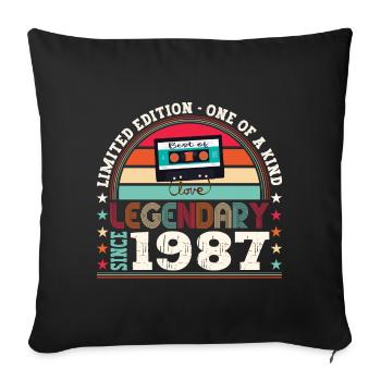 Legendary 1987 35th Birthday Gift Men - Fun - Sofa pillowcase 17,3'' x 17,3'' (45 x 45 cm) - black - Front