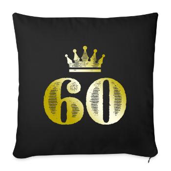 60 Number Crown Gold - Sofa pillowcase 17,3'' x 17,3'' (45 x 45 cm) - black - Front