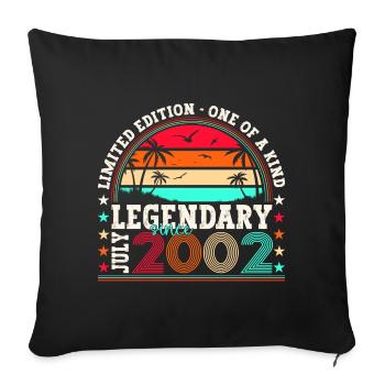 Légendaire Juillet 2002 20ème Anniversaire Cadeau Hommes - Housse de coussin décorative 45 x 45 cm - noir - Devant