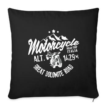 Motorcycle road trip Italia Great Dolomite Road - Sofa pillowcase 17,3'' x 17,3'' (45 x 45 cm) - black - Front