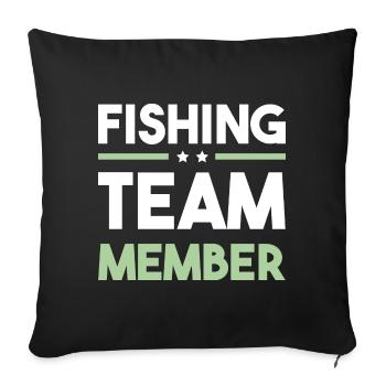 Équipe de pêche - Housse de coussin décorative 45 x 45 cm - noir - Devant
