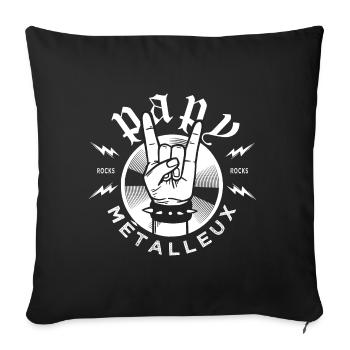 Papy Métalleux Métal misic - Housse de coussin décorative 45 x 45 cm - noir - Devant