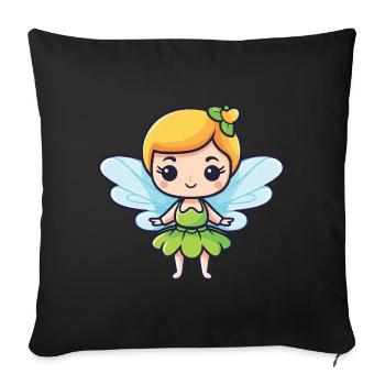 Fairy Cute Baby Fairy Tale - Sofa pillowcase 17,3'' x 17,3'' (45 x 45 cm) - black - Front