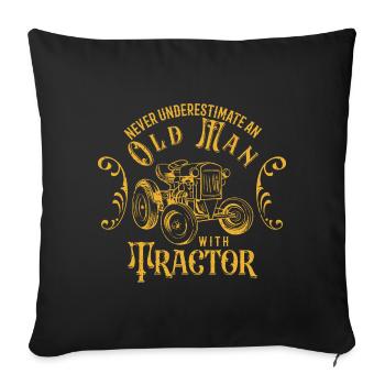 Tractor Lover Funny Tractor Gift - Housse de coussin décorative 45 x 45 cm - noir - Devant