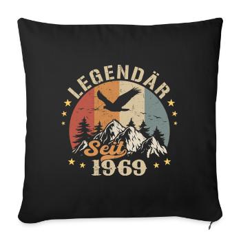 Légendaire depuis 1969 Vintage Vintage Anniversaire - Housse de coussin décorative 45 x 45 cm - noir - Devant