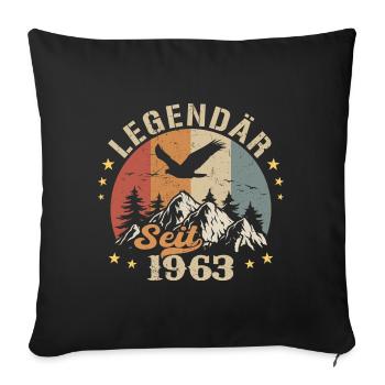 Légendaire depuis 1963 Vintage Vintage Anniversaire - Housse de coussin décorative 45 x 45 cm - noir - Devant