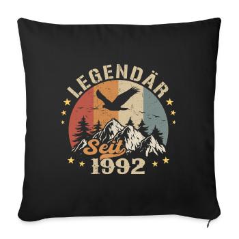 Légendaire depuis 1992 Vintage Vintage Anniversaire - Housse de coussin décorative 45 x 45 cm - noir - Devant